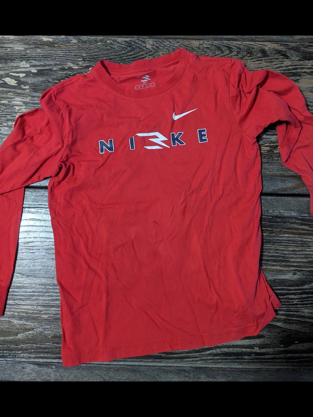 Nike Red Long-Sleeve Logo Tee